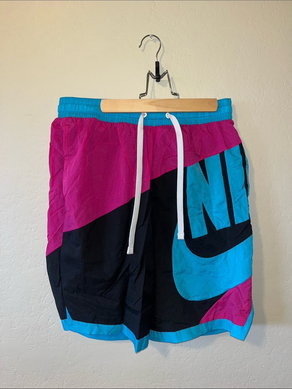 Nike Colorblock Shorts in Magenta, Black & Teal